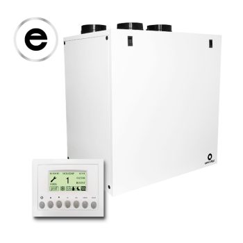   Aerauliqa QR-590E központi hővisszanyerős szellőztető entalpia hőcserélővel, LCD kijelzős vezérléssel