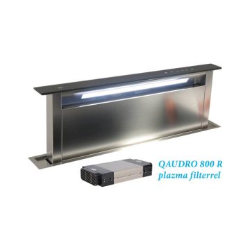   Sirius - Páraelszívó S-DD2 TC/L EM 58 fekete üveg/inox motor nélkül + plazma filter QUADRO 800 R