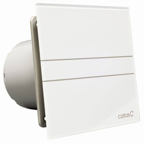Cata E-100MTH ventilátor metakrilát előlappal, utószellőztető, alapszellőztető és páraérzékelő funkcióval, fehér