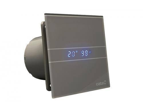 Cata E-100MSTH ventilátor metakrilát előlappal, utószellőztető és páraérzékelő funkcióval, szürke