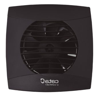   Cata UC-10 Timer fekete ventilátor utószellőztető funkcióval, pillangószeleppel