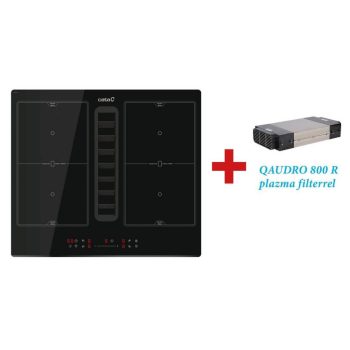   CATA - Beépíthető főzőlap kerámia indukciós, beépített elszívóval IAS-6024 + plazma filter QUADRO 800 R