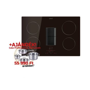   CATA - Beépíthető főzőlap kerámia indukciós, beépített elszívóval AD-7744 + CATA PROFESSIONAL edényszett
