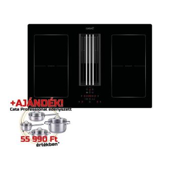   CATA - Beépíthető főzőlap kerámia indukciós, beépített elszívóval IAS-770 + CATA PROFESSIONAL edényszett
