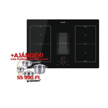   CATA - Beépíthető főzőlap kerámia indukciós, beépített elszívóval AS-750 + CATA PROFESSIONAL edényszett