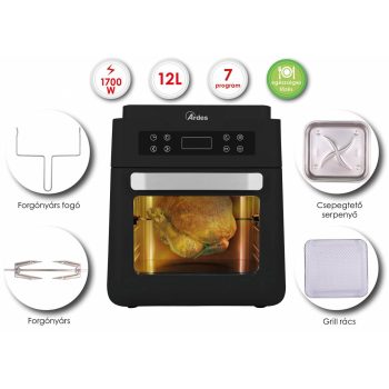   ARDES 1KP12000 12 literes Air Fryer forrólevegős sütő, olajsütő