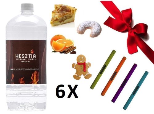 HESZTIA Bioetanol 1,9 L Vegyes Összeállítás 6db - Ajándék színes gyújtópálcával