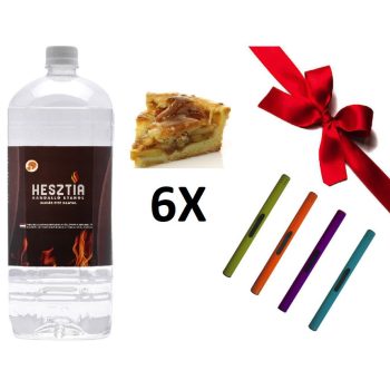   HESZTIA Bioetanol 1,9 L Almás pite - 6db - Ajándék színes gyújtópálcával