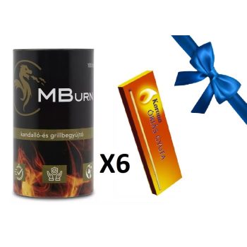   The Burner Begyújtós - MBurn - 6db - Ajándék Korona Óriás gyufával