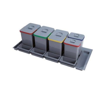   EKOTECH - Beépíthető hulladékgyűjtő PRACTIKO 1200 - 3x15 liter 2x7 liter + 4 tartó