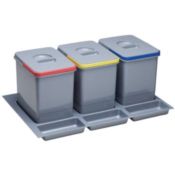   EKOTECH - Beépíthető hulladékgyűjtő PRACTIKO 800 - 3x15 liter + 3 tartó
