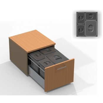   EKOTECH - Beépíthető hulladékgyűjtő JAZZ 45 - 1x12 liter+3x5 liter