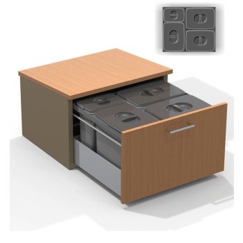   EKOTECH - Beépíthető hulladékgyűjtő JAZZ 60 - 3x12 liter+1x5 liter