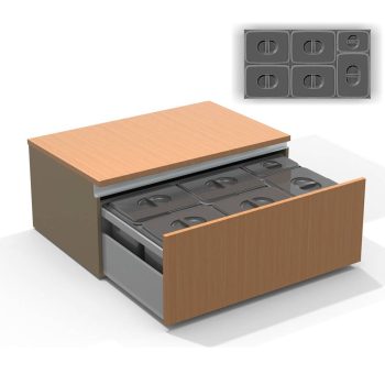   EKOTECH - Beépíthető hulladékgyűjtő JAZZ 90 - 5x15 liter+1x7 liter