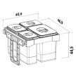 EKOTECH - Beépíthető hulladékgyűjtő FREE JAZZ 45 - 1x20 liter+3x7 liter