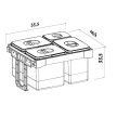 EKOTECH - Beépíthető hulladékgyűjtő FREE JAZZ 60 - 1x34 liter+1x7 liter+1x15 liter