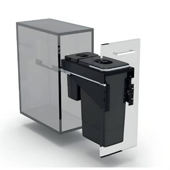   EKOTECH - Beépíthető hulladékgyűjtő FRONT 30 - 1x26 liter+1x7 liter 