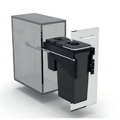 EKOTECH - Beépíthető hulladékgyűjtő FRONT 30 - 1x26 liter+1x7 liter 