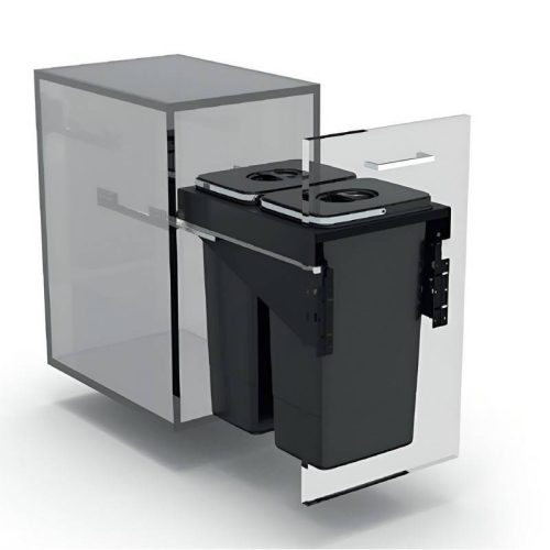 EKOTECH - Beépíthető hulladékgyűjtő FRONT 40 - 2x26 liter  