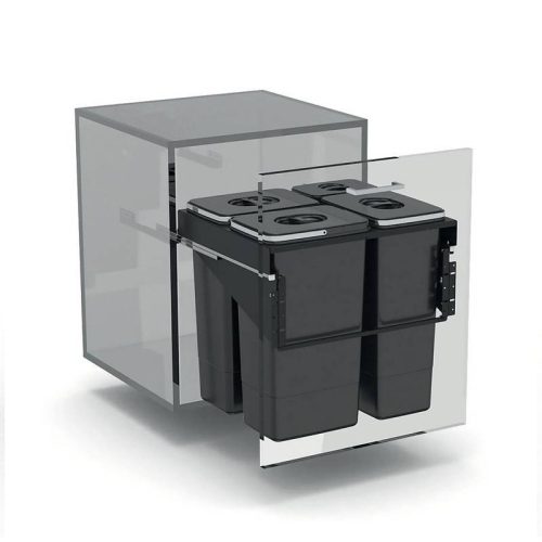 EKOTECH - Beépíthető hulladékgyűjtő FRONT 60 - 1x7 liter+3x26 liter