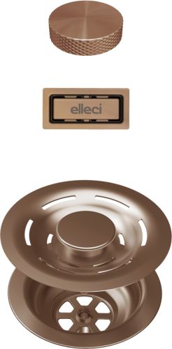 ELLECI - FLOW-PRO OPEN TWIST (tekerős) automata dugókiemelő egymedencés mosogatókhoz - bronz - A készlet erejéig rendelhető!