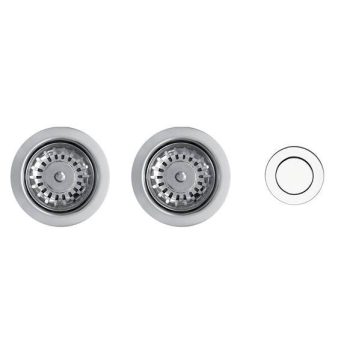   ELLECI - ASP23002 (PUSH-CONTROL POP-UP) automata dugókiemelő kétmedencés mosogatóhoz inox - A készlet erejéig rendelhető!