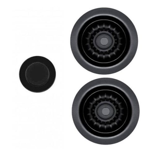 ELLECI - ASP23002BK (PUSH-CONTROL POP-UP) automata dugókiemelő kétmedencés mosogatóhoz fekete - A készlet erejéig rendelhető!