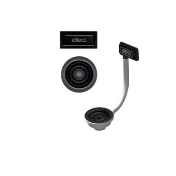 ELLECI - Leeresztő és túlfolyó készlet fekete színben