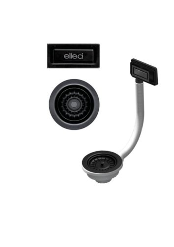 ELLECI - Leeresztő és túlfolyó készlet fekete színben