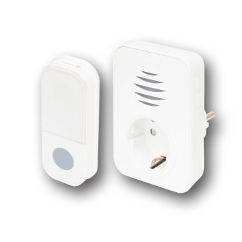   Home DBA1101AC vezeték nélküli csengő, elemes nyomógomb, max 110m hatótáv, 38 dallam, IP44 nyomógomb