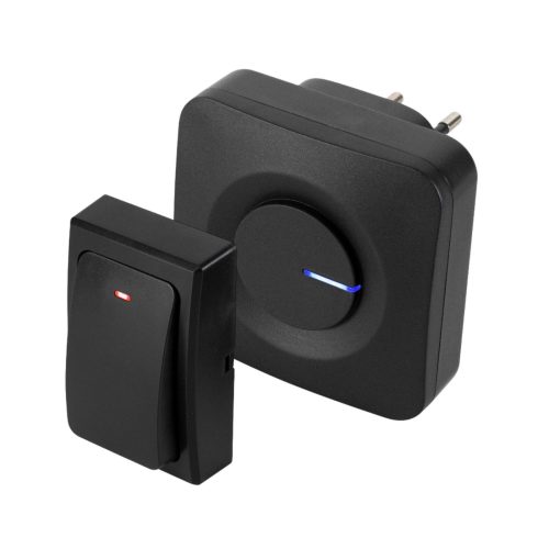 HOME DBK1001AC vezeték és elem nélküli csengő, 100m hatótáv, 36 dallam, szabályozható hangerő, fényjelzés, IP44, kinetikus nyomógomb