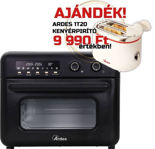 ARDES ARFRYA02 30 literes Air Fryer forrólevegős sütő, olajsütő - forgókosárral ajándék ARDES 1T20 kenyérpirítóval