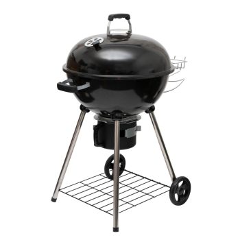   Home GR03 fedeles gömbgrill, faszén, faszénbrikett, zománcozott acél tűztér és fedél, krómozott acél rostély, galvanizált acél széntartó, 76 cm rostélymagasság a talajtól