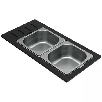   ELLECI - Tároló edény kétrészes gourmet 433 HPL kerettel - Inox