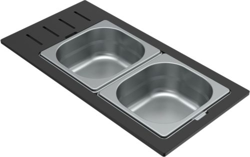 ELLECI- Tároló edény háromrészes gourmet 433 inox HPL kerettel 