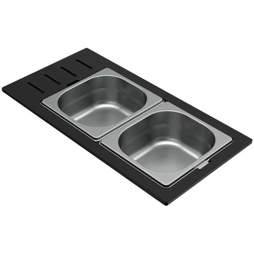 ELLECI - Tároló edény kétrészes gourmet 433 HPL kerettel - Inox