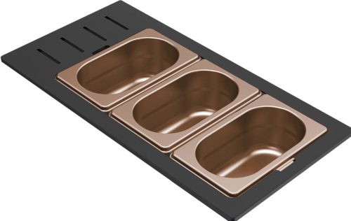 ELLECI - Tároló edény háromrészes gourmet 433 HPL kerettel - Bronz