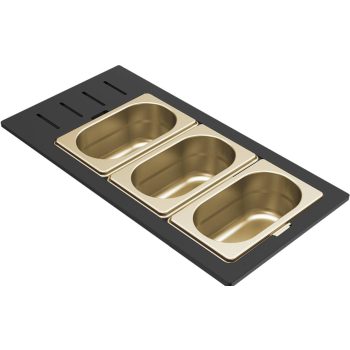   ELLECI - Tároló edény háromrészes gourmet 433 HPL kerettel - Arany