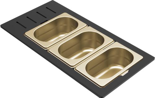 ELLECI - Tároló edény háromrészes gourmet 433 HPL kerettel - Arany