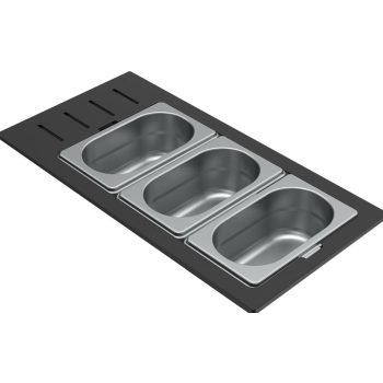   ELLECI - Tároló edény háromrészes gourmet 433 HPL kerettel - Inox