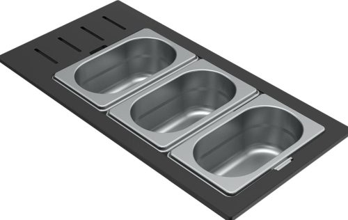 ELLECI - Tároló edény háromrészes gourmet 433 HPL kerettel - Inox