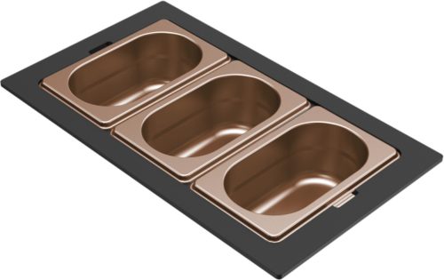 ELLECI - Tároló edény háromrészes gourmet 366 HPL kerettel - Bronz