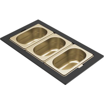   ELLECI - Tároló edény háromrészes gourmet 366 HPL kerettel - Arany