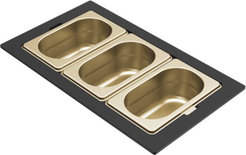 ELLECI - Tároló edény háromrészes gourmet 366 HPL kerettel - Arany