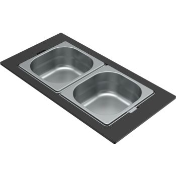   ELLECI - Tároló edény kétrészes gourmet 410 HPL kerettel  - Inox