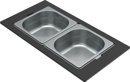 ELLECI - Tároló edény kétrészes gourmet 410 HPL kerettel  - Inox
