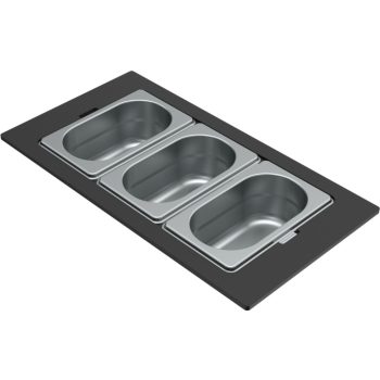   ELLECI - Tároló edény háromrészes gourmet 410 HPL kerettel - Inox