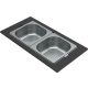 ELLECI- Tároló edény kétrészes gourmet 418 inox HPL kerettel  
