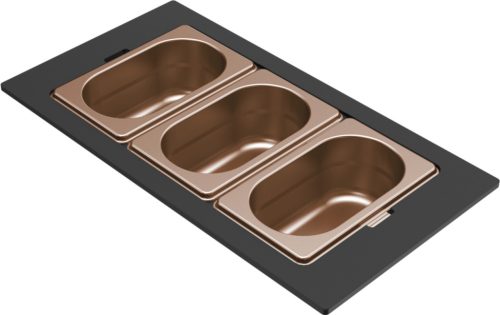 ELLECI - Tároló edény háromrészes gourmet 418 HPL kerettel - Bronz