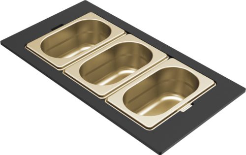 ELLECI - Tároló edény háromrészes gourmet 418 HPL kerettel - Arany